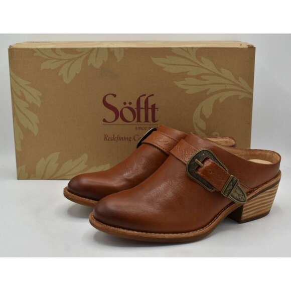 Sofft Womens Size 8.5 Adara Bourbon Leather Buckle Shooties Booties Shoes